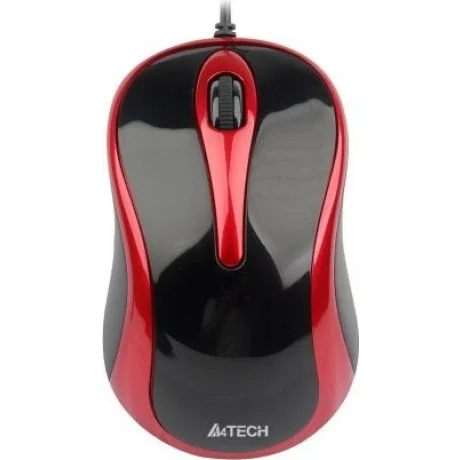 Mouse A4TECH, cu fir, negru / rosu, N-350-2