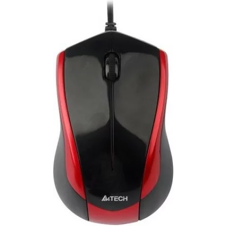 MOUSE A4TECH cu fir, optic, N-400-2 Rosu / Negru