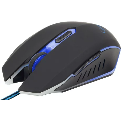 MOUSE GEMBIRD - gaming, cu fir, optic, iluminare, negru / albastru, MUSG-001-B