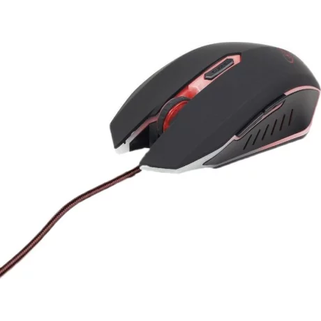 MOUSE GEMBIRD - gaming, cu fir, optic, USB,  negru / rosu, MUSG-001-R