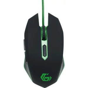 MOUSE GEMBIRD - gaming, cu fir, optic, iluminare, negru / verde, MUSG-001-G