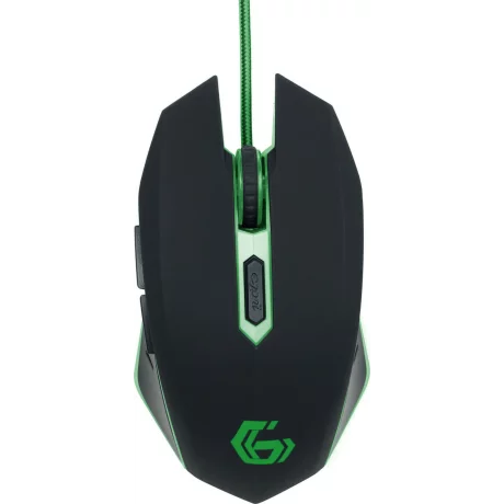 MOUSE GEMBIRD - gaming, cu fir, optic, iluminare, negru / verde, MUSG-001-G