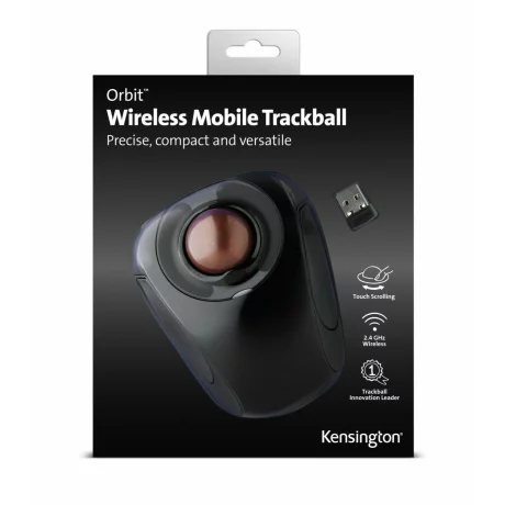 MOUSE KENSINGTON - trackball, &quot;Orbit&quot; trackball, wireless, laser, Wireless, nespecificat, 2/1, trackball, negru, &quot;K72352EU&quot;, (include TV 0.15 lei)