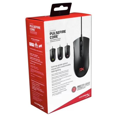 MOUSE KINGSTON - gaming, &quot;Pulsefire Core&quot; , cu fir, optic, USB, 6200 dpi, 7/1, iluminare, butoane programabile, negru, &quot;HX-MC004B&quot;, (include TV 0.15 lei)