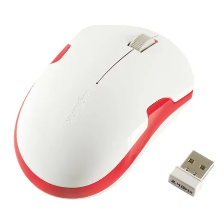 MOUSE LOGILINK, notebook, PC, wireless, optic, Wireless, 1200 dpi, 3/1, alb / rosu, &quot;ID0129&quot;, (include TV 0.15 lei)