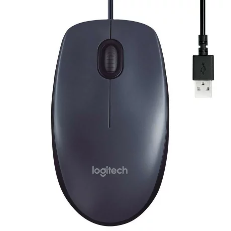 MOUSE LOGITECH, &quot;M100&quot; notebook, PC, cu fir, optic, USB, 1000 dpi, 3/1, gri, &quot;910-005003&quot;, (include TV 0.15 lei)