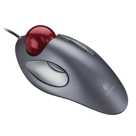 MOUSE LOGITECH, &quot;Trackman Marble&quot; notebook, PC, cu fir, optic, USB, PS2, nespecificat, 5/1, trackball, gri, &quot;910-000808&quot;, (include TV 0.15 lei)