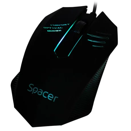 Mouse SPACER, cu fir, optic, USB, 1000 dpi, 3/1, iluminare, negru,SPMO-M20