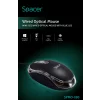 MOUSE  SPACER, cu fir, optic, USB, 800 dpi, 3/1, negru, SPMO-080