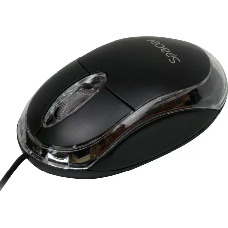 MOUSE  SPACER, cu fir, optic, USB, 800 dpi, 3/1, negru, SPMO-080