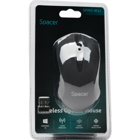 MOUSE  SPACER Wireless, 1600 dpi, 3/1, negru, SPMO-W02