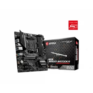 MSI MAG B550M BAZOOKA, m-ATX, AMD AM4 socket, 1x PCI-E 4.0 x16, DisplayPort, HDMI, 4 DIMMs, Dual Channel DDR4-4400+(OC)Mhz, 2x PCI-E 3.0 x1, 2x M.2, 4x SATA 6Gb/s, 7x USB 3.2 Gen 1 5Gbps, 6x USB 2.0, RTL8111HN LAN, Audio ALC892/ALC897 Codec