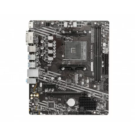 MSI Main Board Desktop A520M (AM4, 2xDDR4, 1xPCI-Ex16, 1xPCI-Ex1, M.2, 4xSATA3, 6xUSB3.2 Gen1, 6xUSB2.0, HD Audio, DVI-D, HDMI, GLAN) mATX Retail