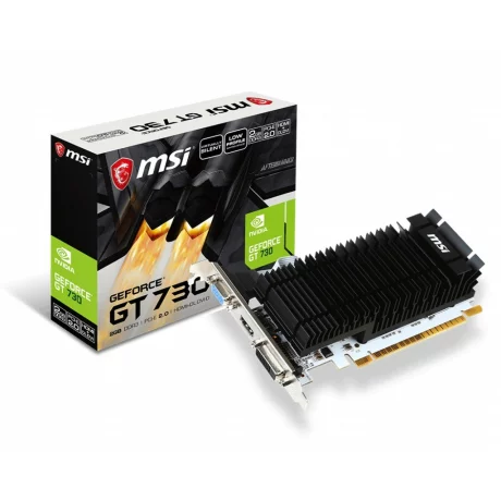 PLACA VIDEO MSI NVIDIA GeForce N730K-2GD3H LP, 2 GB GDDR3 64 biti, PCI Express 2.0 x 16, HDMI, DVI, VGA, sistem racire aer activ, &quot;N730K-2GD3H/LP&quot;