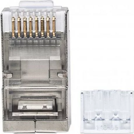 MUFA RJ-45 INTELLINET pt. cablu FTP, Cat6, RJ-45 (T), ecranat, plastic cu metal, 70 buc, &quot;790505&quot;