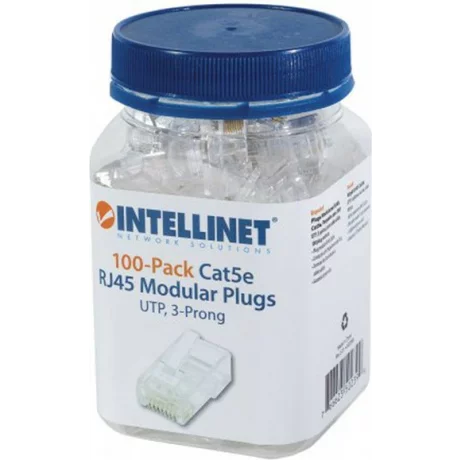MUFA RJ-45 INTELLINET pt. cablu UTP, Cat5e, RJ-45 (T), plastic, 100 buc, &quot;502399&quot;