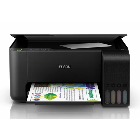 Multifunctional CISS Color Epson L3110, A4, Functii: Impr.|Scan.|Cop., Viteza de Printare Monocrom: 33 ppm, Viteza de printare color: 15 ppm, Conectivitate:USB, Duplex:nu, ADF:Nu(incl.TV 21RON) &quot;C11CG87401&quot;