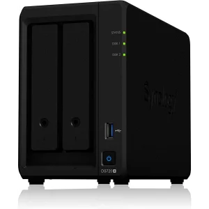 NAS SYNOLOGY, tower, HDD x 2, capacitate maxima 108 TB, memorie RAM 2 GB, RJ-45 (Gigabit) x 2, porturi USB 3.0 x 2 | eSATA, &quot;DS720+&quot;