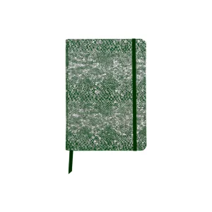 Notebook coperta moale piele,  A5, 144 pagini, Clairefontaine Celeste Verde - Silver