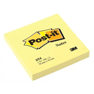 Notes adeziv Post-it® Canary Yellow™ 76 x 76 mm