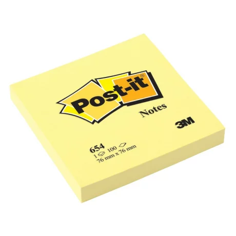 Notes adeziv Post-it® Canary Yellow™ 76 x 76 mm