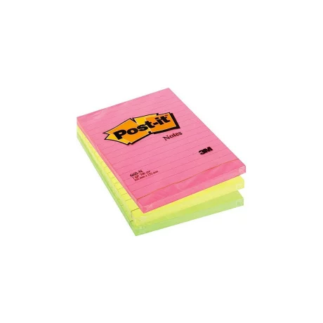 Notes adeziv Post-it® Neon liniat