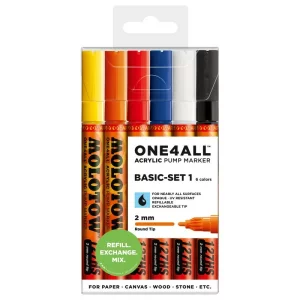 Set markere Molotow ONE4ALL 127HS Basic-Set 1 6cul/set 2 mm