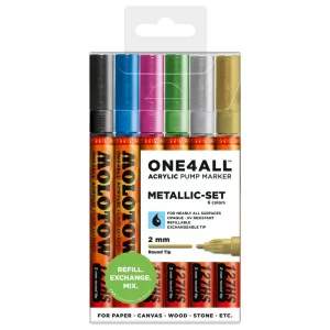 Set markere Metalice Molotow ONE4ALL 127HS  6cul/set 2 mm