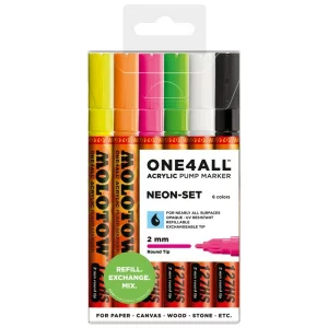 Set markere Neon Molotow ONE4ALL 127HS 6cul/set 2 mm