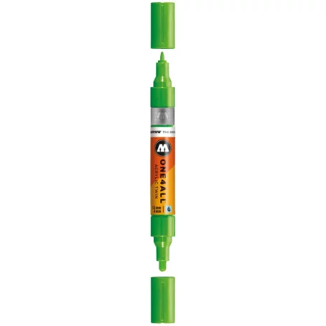 Marker Molotow ONE4ALL Acrylic Twin 1,5 – 4 mm neon green fluorescent