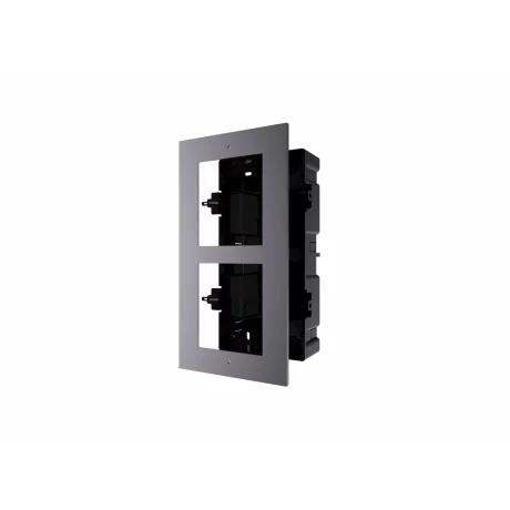 PANOU frontal HIKVISION pentru 2 module de videointerfon modular Hikvision DS-KD-ACF2, montare incastrata, aluminiu, doza de plastic inclusa, &quot;DS-KD-ACF2&quot;