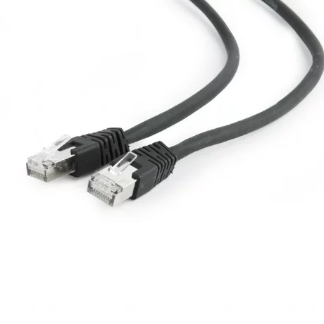 PATCH CORD S/FTP GEMBIRD Cat6a, LSZH, cupru,   0.5 m, negru, AWG27, dublu ecranat PP6A-LSZHCU-BK-0.5M