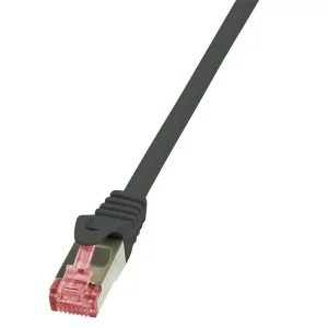 PATCH CORD S/FTP LOGILINK Cat6, LSZH, cupru,   0.25 m, negru, AWG27, dublu ecranat &quot;CQ2013S&quot;