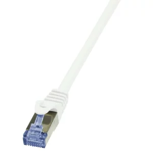 PATCH CORD S/FTP LOGILINK Cat6a, LSZH, cupru,   0.25 m, alb, AWG26, dublu ecranat &quot;CQ3011S&quot;