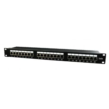 PATCH PANEL GEMBIRD 24 porturi 1U pentru rack 19&quot;, black, NPP-C524-002