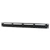 PATCH PANEL GEMBIRD 24 porturi, Cat5e, 1U pentru rack 19&quot;, suport posterior pt. gestionare cabluri, black, &quot;NPP-C524CM-001&quot;