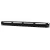 PATCH PANEL GEMBIRD 24 porturi, Cat6, 1U pentru rack 19&quot;, suport posterior pt. gestionare cabluri, black, &quot;NPP-C624CM-001&quot;