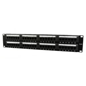 PATCH PANEL GEMBIRD 48 porturi, Cat6, 2U pentru rack 19&quot;, black, NPP-C648CM-001