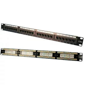 PATCH PANEL LOGILINK 24 porturi,  UTP, Cat5e, 1U pentru rack 19&quot;, black, &quot;NP0027&quot;