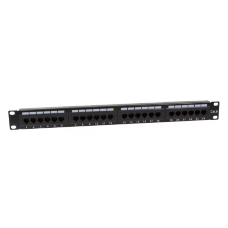 PATCH PANEL LOGILINK 24 porturi,  UTP, Cat6, 1U pentru rack 19&quot;, black, &quot;NP0004&quot;