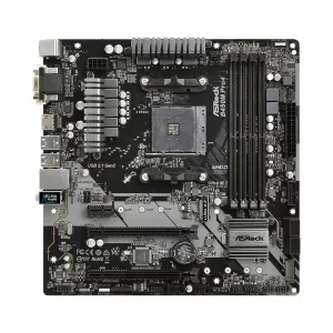 PLACA de BAZA Asrock B450M PRO4, skt AM4, AMD B450, mATX, slot RAM 4 x DDR4, max 64 GB, 4x S-ATA 3, 2x M.2, 1x PCI-E, PCI-E3.0x16 x 1, PCI-E3.0x4 x 1, LAN 1000 Mbps, HDMI, DVI, VGA, 7.1, &quot;B450M PRO4&quot;