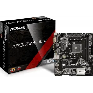 PLACA de BAZA Asrock AB350M-HDV, skt AM4, AMD B350, mATX, slot RAM 2 x DDR4, max 32 GB, 4x S-ATA 3, 1x M.2, 1x PCI-E, PCI-E3.0x16 x 1, LAN 1000 Mbps, HDMI, DVI, VGA, 7.1, &quot;AB350M-HDV&quot;