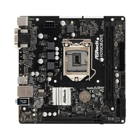 PLACA de BAZA Asrock H310CM-DVS, skt LGA 1151, Intel H310, ATX, slot RAM 2 x DDR4, max 32 GB, 4x S-ATA 3, nux M.2, 1x PCI-E, PCI-E3.0x16 x 1, LAN 1000 Mbps, DVI, VGA, 7.1, &quot;H310CM-DVS&quot;