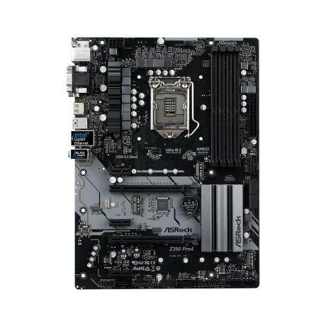 PLACA de BAZA Asrock Z390 PRO4, skt LGA 1151, Intel Z390, ATX, slot RAM 4 x DDR4, max 64 GB, 6x S-ATA 3, 1x M.2, 3x PCI-E, PCI-E3.0x16 x 1, PCI-E3.0x4 x 1, LAN 1000 Mbps, HDMI, DVI, VGA, 7.1, &quot;Z390 PRO4&quot;