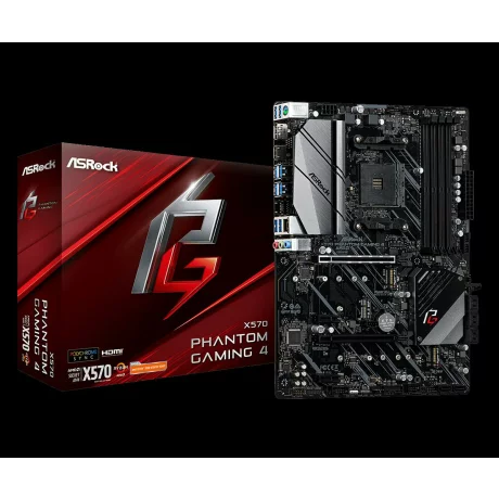 PLACA de BAZA Asrock X570 PHANTOM GAM4, skt AM4, AMD X570, ATX, slot RAM 4 x DDR4, max 128 GB, 8x S-ATA 3, 2x M.2, 2x PCI-E, PCI-E4.0x16 x 1, PCI-E4.0x4 x 1, LAN 1000 Mbps, Display Port, HDMI, 7.1, &quot;X570 PHANTOM GAM4&quot;