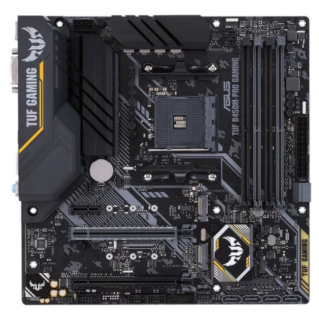 PLACA de BAZA ASUS TUF B450M-PRO GAMING, skt AM4, AMD B450, mATX, slot RAM 4 x DDR4, max 64 GB, 6x S-ATA 3, 2x M.2, 1x PCI-E, PCI-E3.0x16 x 1, PCI-E2.0x4 x 1, LAN 1000 Mbps, HDMI, DVI, 7.1, &quot;TUF B450M-PRO GAMING&quot;
