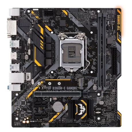 PLACA de BAZA ASUS TUF B360M-E GAMING, skt LGA 1151, Intel B360, mATX, slot RAM 2 x DDR4, max 32 GB, 6x S-ATA 3, 1x M.2, 2x PCI-E, PCI-E3.0x16 x 1, LAN 1000 Mbps, HDMI, DVI, 7.1, &quot;TUF B360M-E GAMING&quot;