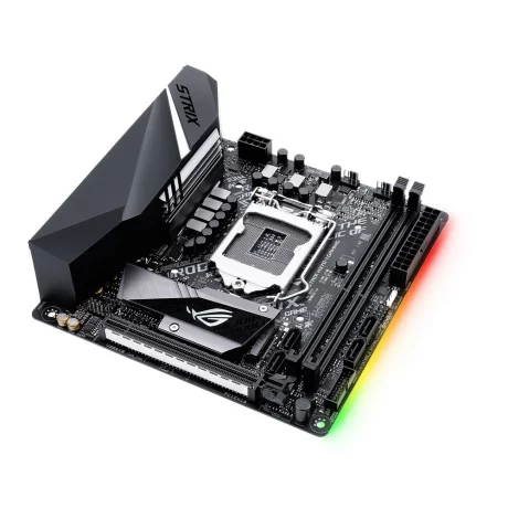PLACA de BAZA ASUS ROG STRIX H370-I GAMING, skt LGA 1151, Intel H370, mini ITX, slot RAM 2 x DDR4, max 32 GB, 4x S-ATA 3, 2x M.2, nux PCI-E, PCI-E3.0x16 x 1, LAN 1000 Mbps, Display Port, HDMI, 7.1, &quot;ROG STRIX H370-I GAMING&quot;