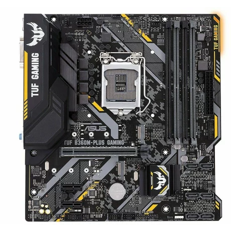 PLACA de BAZA ASUS TUF B360M-PLUS GAMING, skt LGA 1151, Intel B360, mATX, slot RAM 4 x DDR4, max 64 GB, 6x S-ATA 3, 2x M.2, 2x PCI-E, PCI-E3.0x16 x 1, LAN 1000 Mbps, HDMI, DVI, 7.1, &quot;TUF B360M-PLUS GAMING&quot;