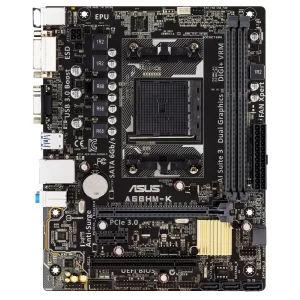 PLACA de BAZA ASUS A68HM-K, skt FM2+, AMD A68H, mATX, slot RAM 2 x DDR3, max 32 GB, 4x S-ATA 3, nux M.2, 1x PCI-E, PCI-E3.0x16 x 1, LAN 1000 Mbps, DVI, VGA, 7.1, &quot;A68HM-K&quot;